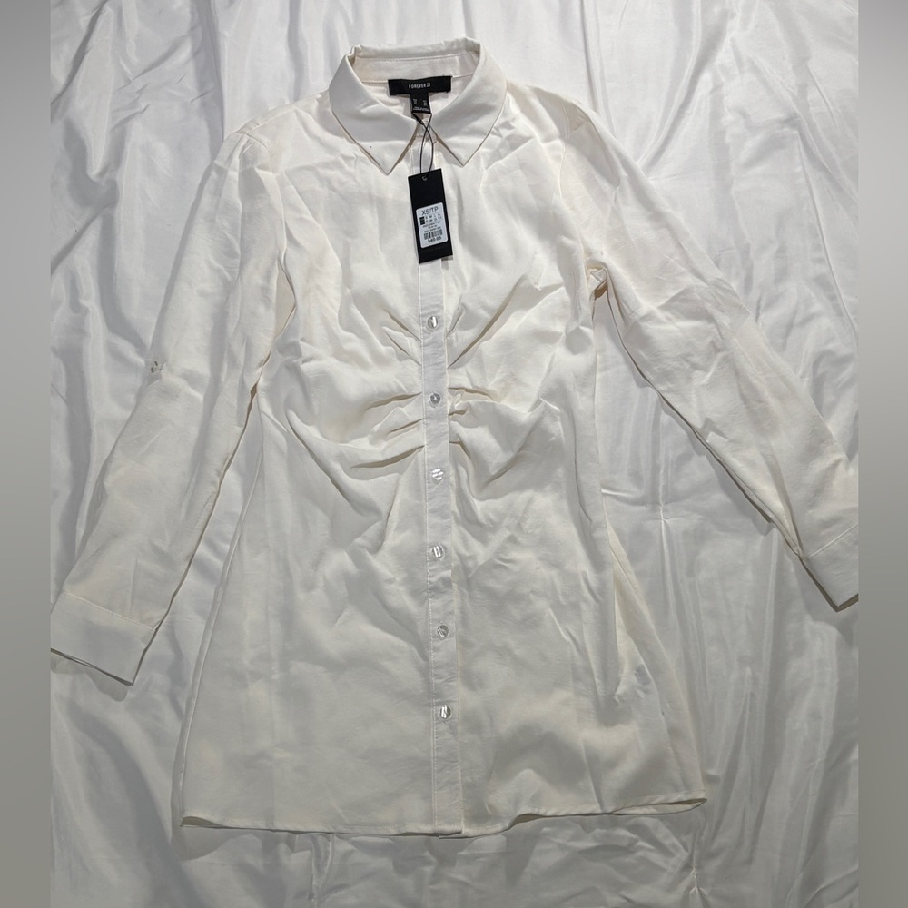 Forever 21 women’s button up a-line mini shirt dress
